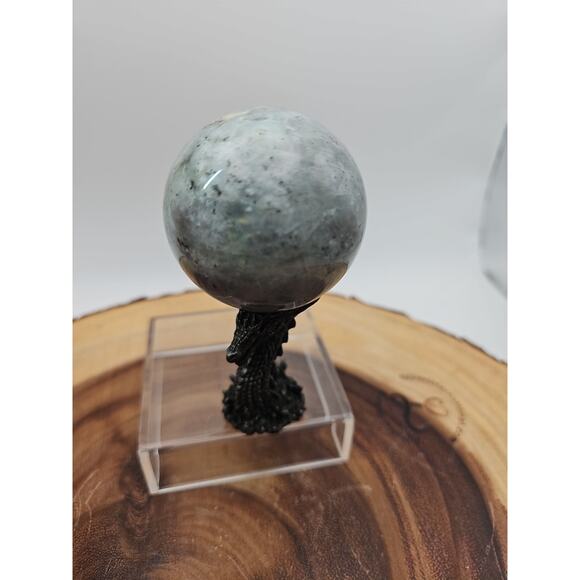 Rainbow Labradorite Sphere .45lb 53mm W/Dragon Stand - Picture 7 of 12